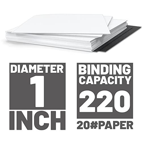 TOTiyea 50 Pack Double Loop Wire Binding Spines,1 Inch Diameter,2:1 Pitch,21-Loop, Black, 220 Sheets Capacity, Letter Size - Image 2