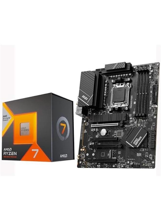AMD Ryzen 7 7800X3D 8-Core Processor Bundle with MSI PRO B650 WiFi Motherboard