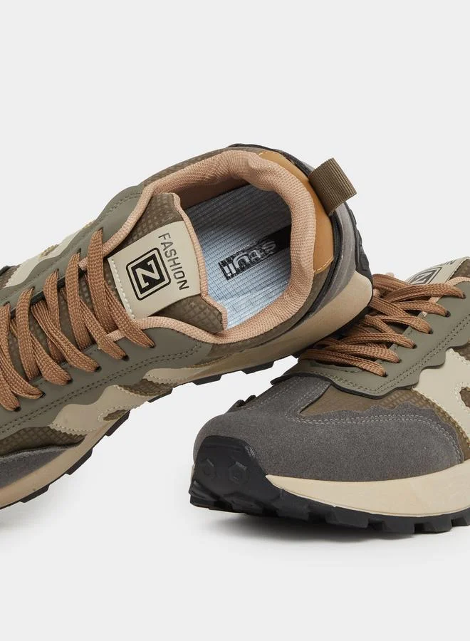 Styli Styli Color Block Lace Up Sneakers