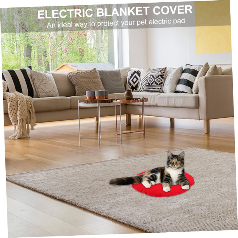 Electric Heating Mat For Pets With Red Cotton Cover Warm Comfortable Winter Use - Image 5