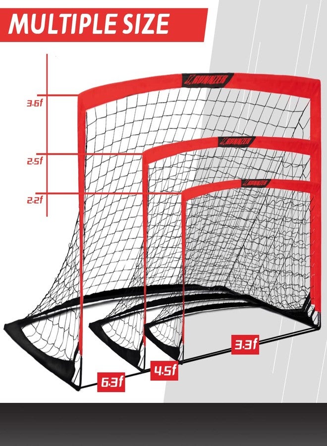 L RUNNZER Kids Soccer Goal, Pop Up Soccer Goal Net for Backyard, Set of 2 with Portable Carrying Case - Image 3