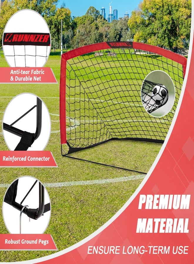 L RUNNZER Kids Soccer Goal, Pop Up Soccer Goal Net for Backyard, Set of 2 with Portable Carrying Case - Image 4
