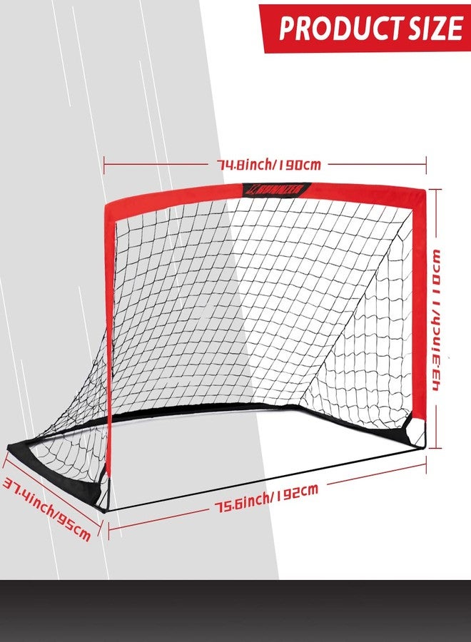 L RUNNZER Kids Soccer Goal, Pop Up Soccer Goal Net for Backyard, Set of 2 with Portable Carrying Case - Image 2