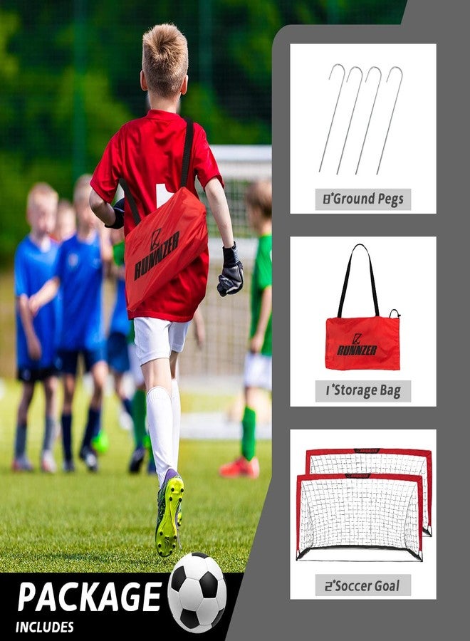 L RUNNZER Kids Soccer Goal, Pop Up Soccer Goal Net for Backyard, Set of 2 with Portable Carrying Case - Image 5