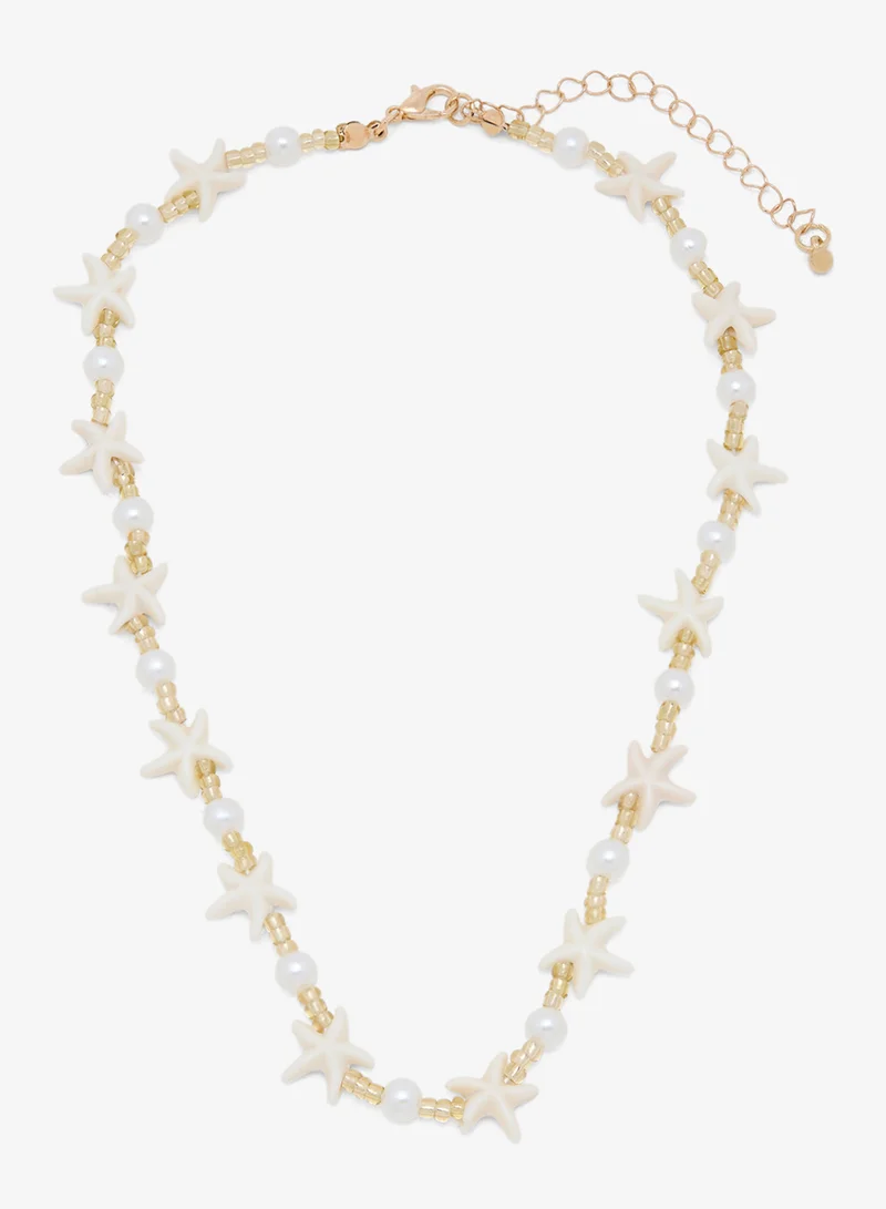Starfish Shell Beaded Necklace