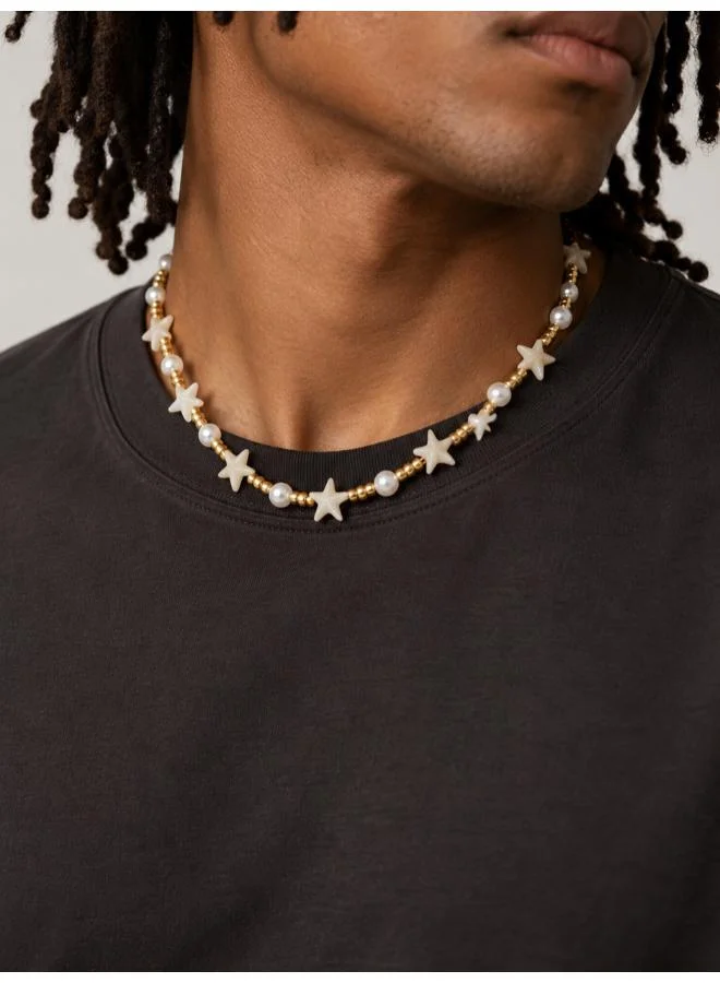 Seventy Five Starfish Shell Beaded Necklace