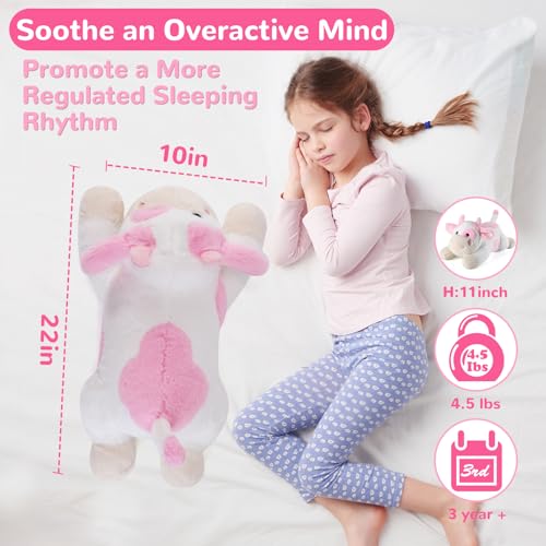 gnomantic Cow Weighted Stuffed Animals 22 Inch 45 Pounds Weighted Plushies Cow Stuffed Animals Big Plush Pillow Cute Plush Toys Gifts for Kids Adults 22 45 lbs Pink - Image 5
