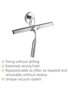Wenko WENKO Vacuum-Loc Bathroom Squeegee-Fixing Without Drilling, Double Wiper Lip, Steel  - Image 3