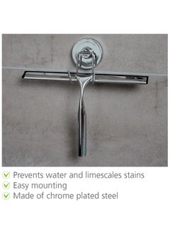 Wenko WENKO Vacuum-Loc Bathroom Squeegee-Fixing Without Drilling, Double Wiper Lip, Steel  - Image 4