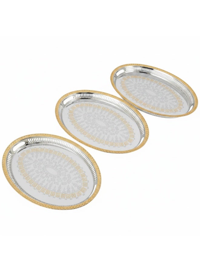AKDC JAIMEI 3PCS SERVING TRAY STEEL 58*42/51*37/43*31 CM - Image 1