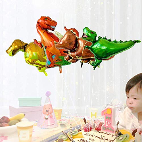 Moira Pack Of 6 Dinosaur Mini Hand Foil Balloons For Jungle Theme Party Decorations|Multicolor - Image 4