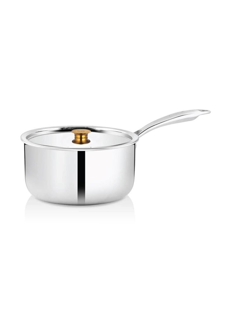 Shri & Sam Stainless Steel Triply Sauce Pan, Triplica, 16 cm, 1.5 Litre - Image 1