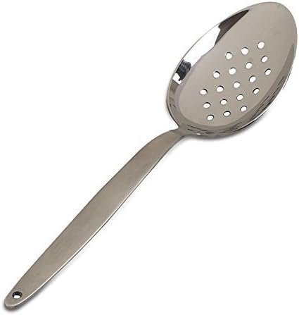 BNAZIND Kunz Perforated and Regular Set | Pack of 2 | 18/10 Stainless Steel | 9 Inch Cooking Dinner Serving Basting Quenelle Chef Spoon | - Image 2
