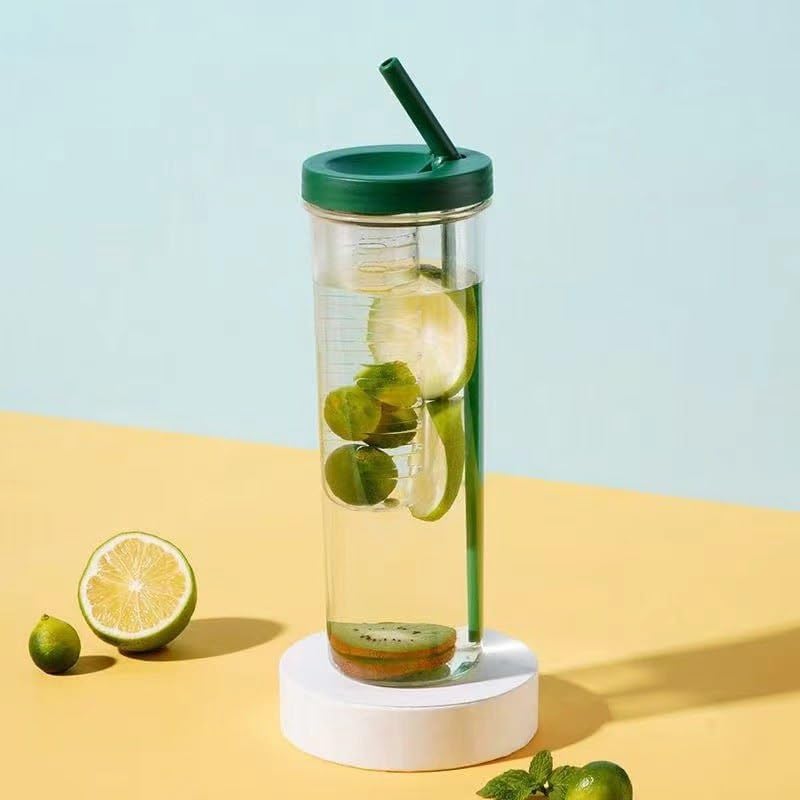SHIELD PLUS Tumbler with Straw cum Infuser Bottle, Smoothies, Tea, Coffee Holder for Travel700 ml Sipper(Multicolor)(pack of 1), Plastic - Image 1