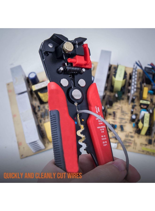 8 Inch Self-Adjusting Automatic Wire Stripper – Multifunctional Cable Stripper Cutter Crimping Pliers Tool for 10-24 AWG Copper Aluminum Wires - Image 5