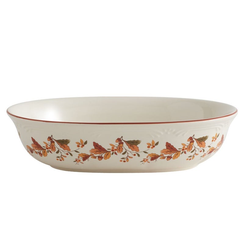 Pfaltzgraff Autumn Berry Oval Vegetable Bowl white 11 inches