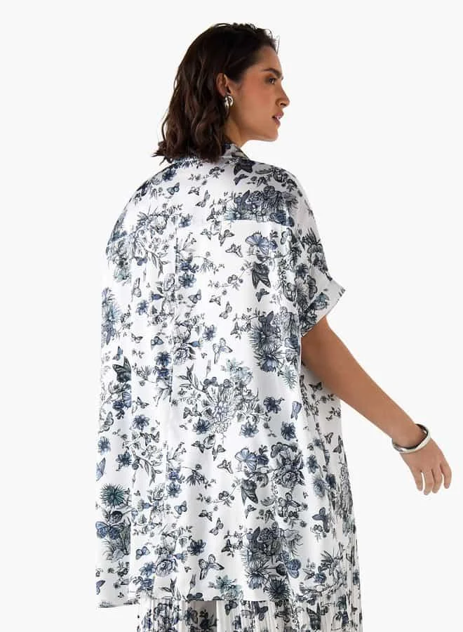 2Xtremz 2Xtremz Printed Collared Shirt with Short Sleeves