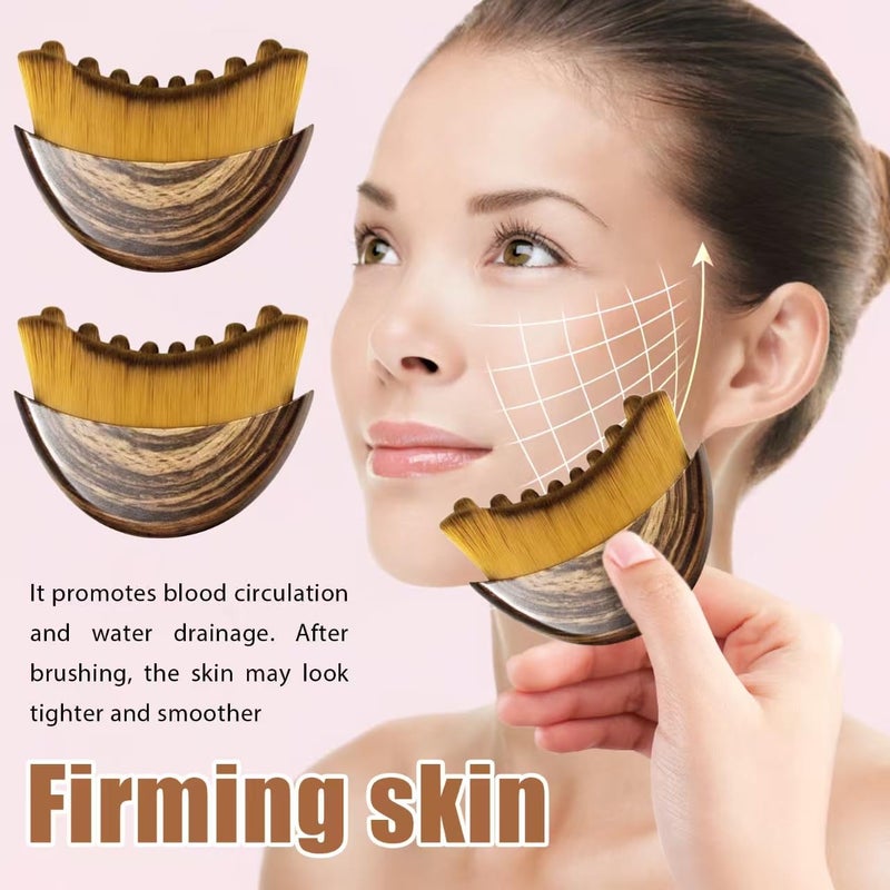 Daureve 2pcs Lymphatic Contour Face Brush,Lymphatic Brushesï¼Œ Upgrade Lymphatic Drainage Brush,face Sculpting Brushï¼Œ Dual-Action Face & Body Massager for Jawline Sculpting & Puffiness Reduction - Image 4