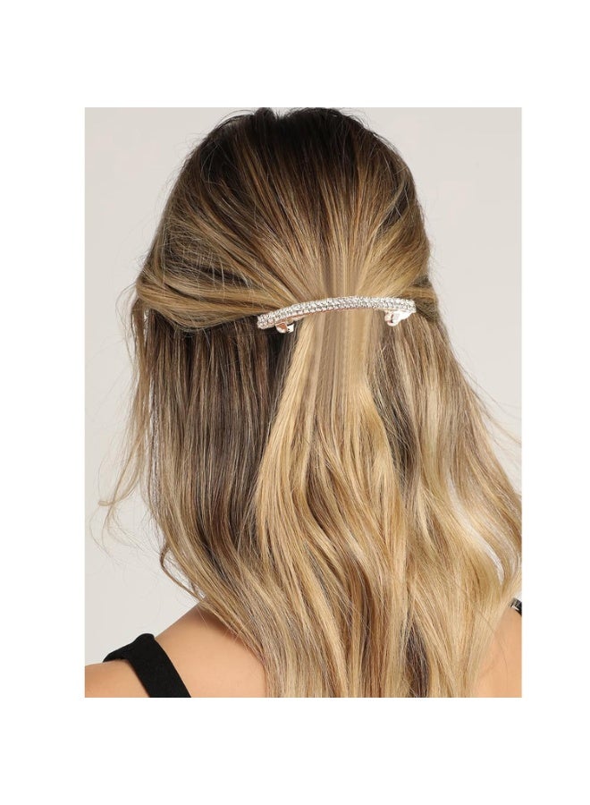 4 Pcs Rhinestone Hair Clips for Women Hair Barrettes Silver Bridal hair accessories for Wedding Party Everyday - Image 5
