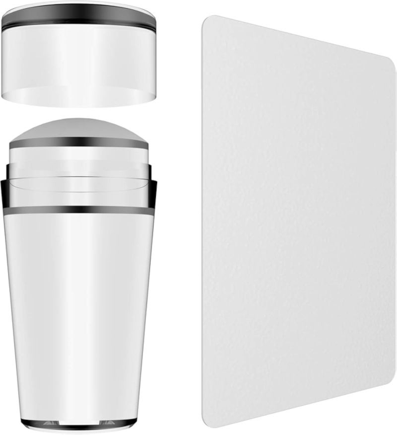 BlueZOO Nail Art Stamper, Clear Silicone Stamping Jelly with Scraper, Transparent Visible Body, No Misplacement for DIY Nail Decor (Clear)