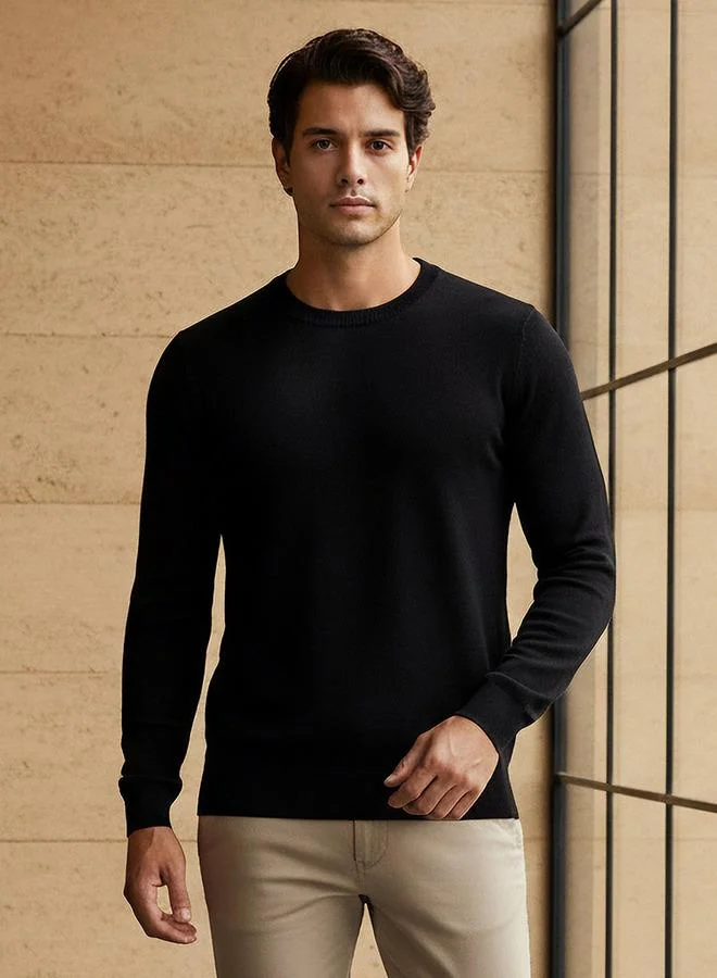 سبلاش فيڤ Men Crew Neck Textured Sweater