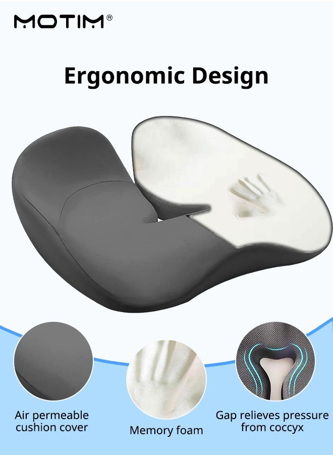 Motim Car Wedge Seat Cushion for Driving, Memory Foam Seat Cushion, Improve Vision/Posture, Orthopedic Comfort Tailbone Pillow Car Office Chair Pad  - Image 2