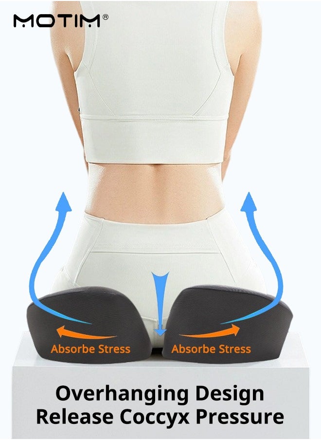 Motim Car Wedge Seat Cushion for Driving, Memory Foam Seat Cushion, Improve Vision/Posture, Orthopedic Comfort Tailbone Pillow Car Office Chair Pad  - Image 4