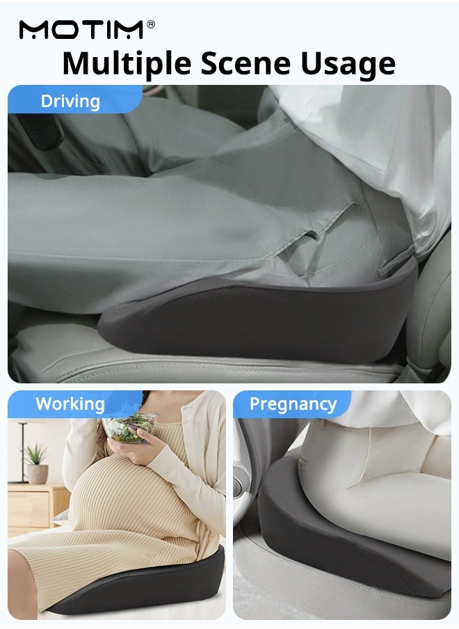 Motim Car Wedge Seat Cushion for Driving, Memory Foam Seat Cushion, Improve Vision/Posture, Orthopedic Comfort Tailbone Pillow Car Office Chair Pad  - Image 5