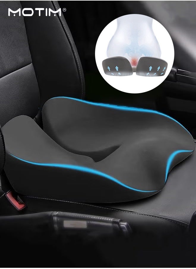 Motim Car Wedge Seat Cushion for Driving, Memory Foam Seat Cushion, Improve Vision/Posture, Orthopedic Comfort Tailbone Pillow Car Office Chair Pad  - Image 1