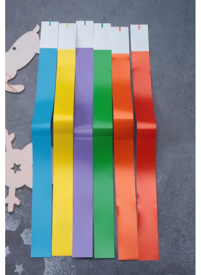 Ruwado 60 Pcs Paper Wristbands Multi Color Neon Waterproof Lightweight Adhesive Identification Wristbands Bracelets For Concert Game Events Parties  - Image 4