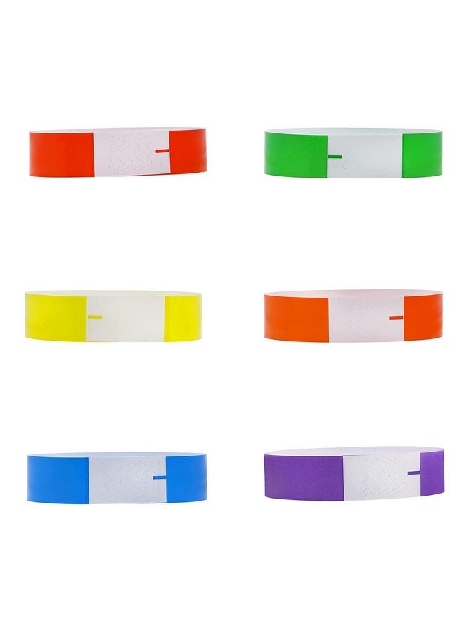 Ruwado 60 Pcs Paper Wristbands Multi Color Neon Waterproof Lightweight Adhesive Identification Wristbands Bracelets For Concert Game Events Parties  - Image 1
