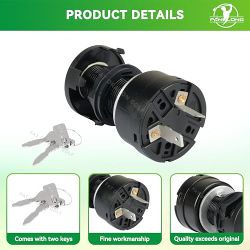 Panglong Precedent Ignition Switch - 2 Terminal, Club Car Ignition Key Switch for 2004-up Precedent and 2018-up Tempo Electric Golf Cart, OEM# 102508601 - Image 3