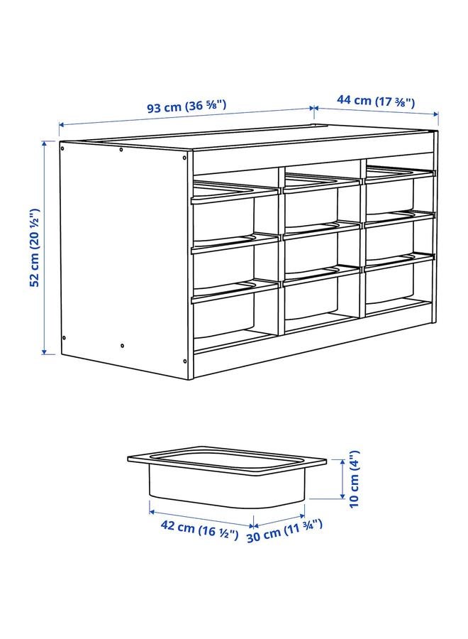 Zaboon Storage combination, light white stained pine/white, 93x44x52 cm 