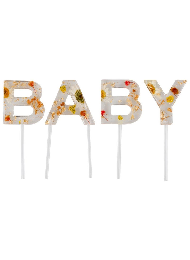 Ginger Ray Pressed Flowers Baby Cake Topper  - Image 3