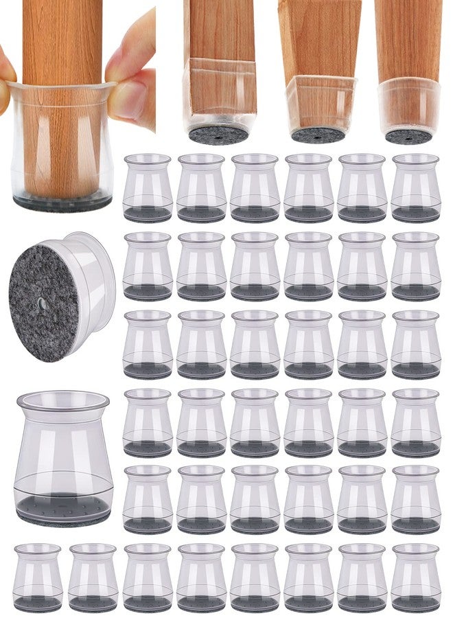 BUMACO 40Pcs Chair Leg Floor Protectors Silicone Covers to Protect Floors, Circular,Round,Square (Large Clear Fit 1.3"-2") - Image 1