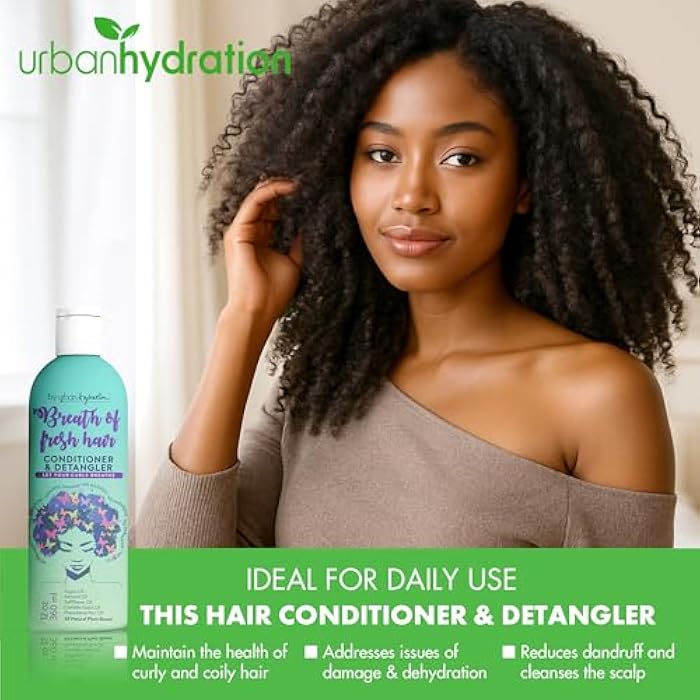 Urban Hydration Breath of Fresh Hair Conditioner & Detangler – With Aloe Vera & Pro-Vitamin B5, Hydrates, Softens, Detangles & Adds Shine, Sulfate & Paraben Free, Ideal for All Hair Types – 12 Oz - Image 3