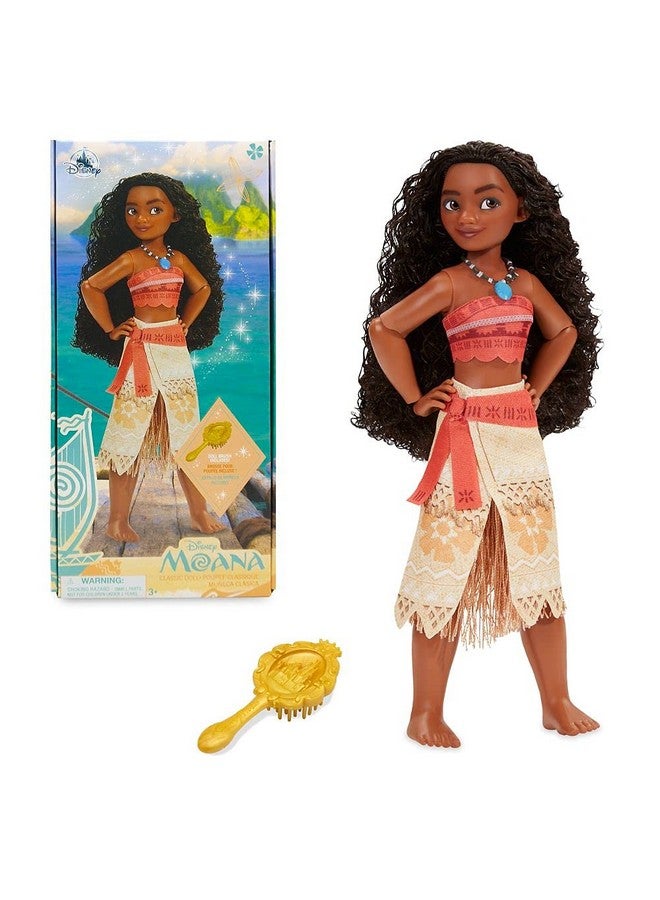 ديزني ستور دمية أميرة ديزني الكلاسيكية الرسمية (موانا) من متجر ديزني، 11 بوصة، تتضمن فرشاة بتفاصيل مصبوبة، لعبة قابلة للتعديل بالكامل بزي كلاسيكي - ألعاب أميرات ديزني للبنات - Image 1