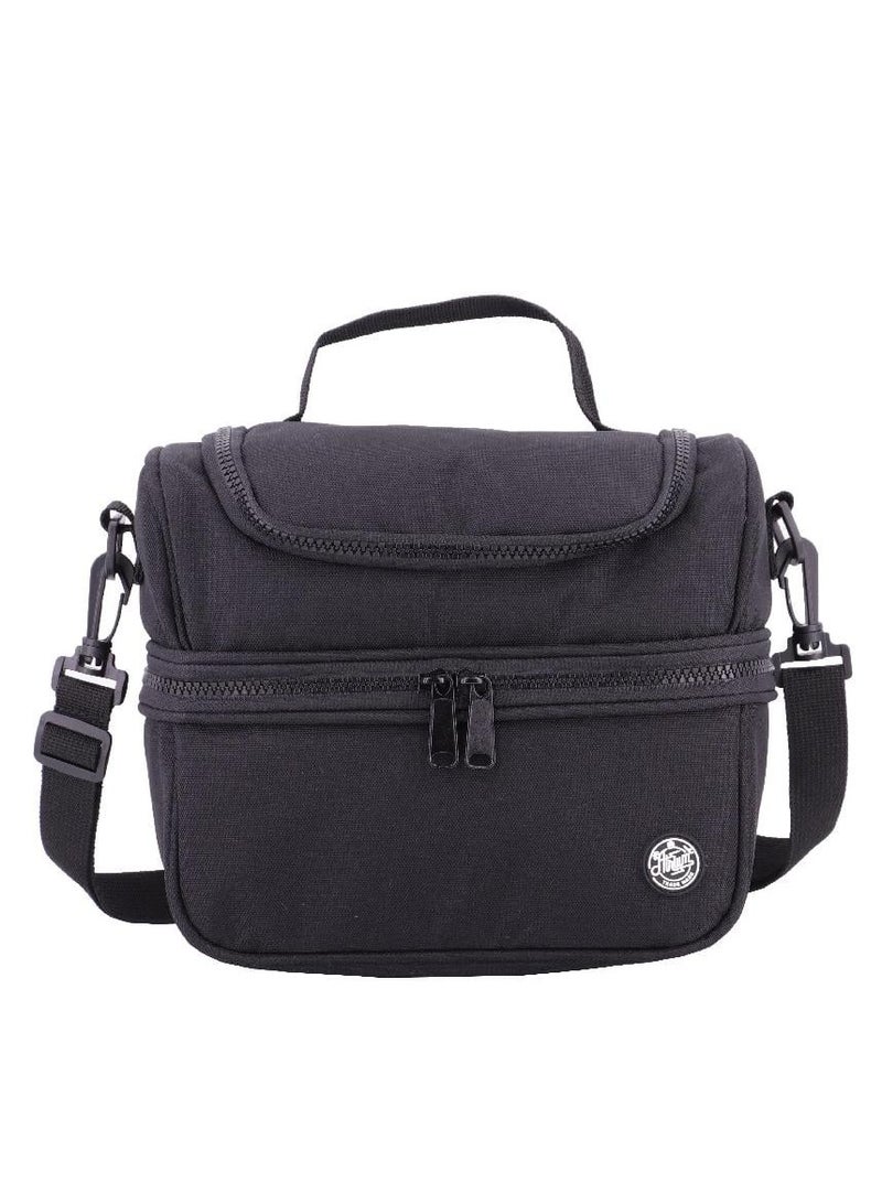 أتريوم حقيبة غداء كبيرة بسحاب أسود خالص - Image 1