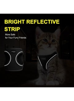 fida Fida Cat Harness and Leash Set for Walking Kitten and Puppy, Escape Proof Kitten Harness with Breathable Lightweight Soft Mesh, Adjustable Reflective Step-in Design for Kitten and Puppy.(XXXS, Black)  - Image 4