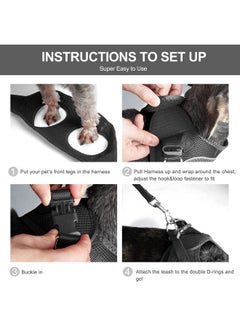 fida Fida Cat Harness and Leash Set for Walking Kitten and Puppy, Escape Proof Kitten Harness with Breathable Lightweight Soft Mesh, Adjustable Reflective Step-in Design for Kitten and Puppy.(XXXS, Black)  - Image 5