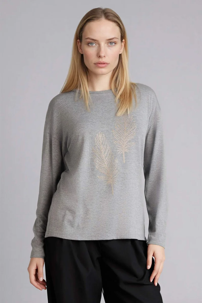 ديفاكتو Relax Fit Crew Neck Stone Print T-Shirt