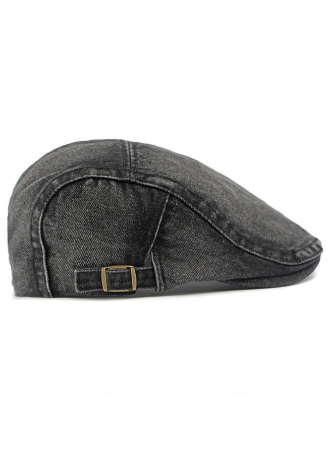 PTDTSHOU Newsboy Cap for Men Adjustable Flat Ivy Gatsby Cabbie Driving Hat Breathable Denim Cotton Golf Cap, Black, One size - Image 4