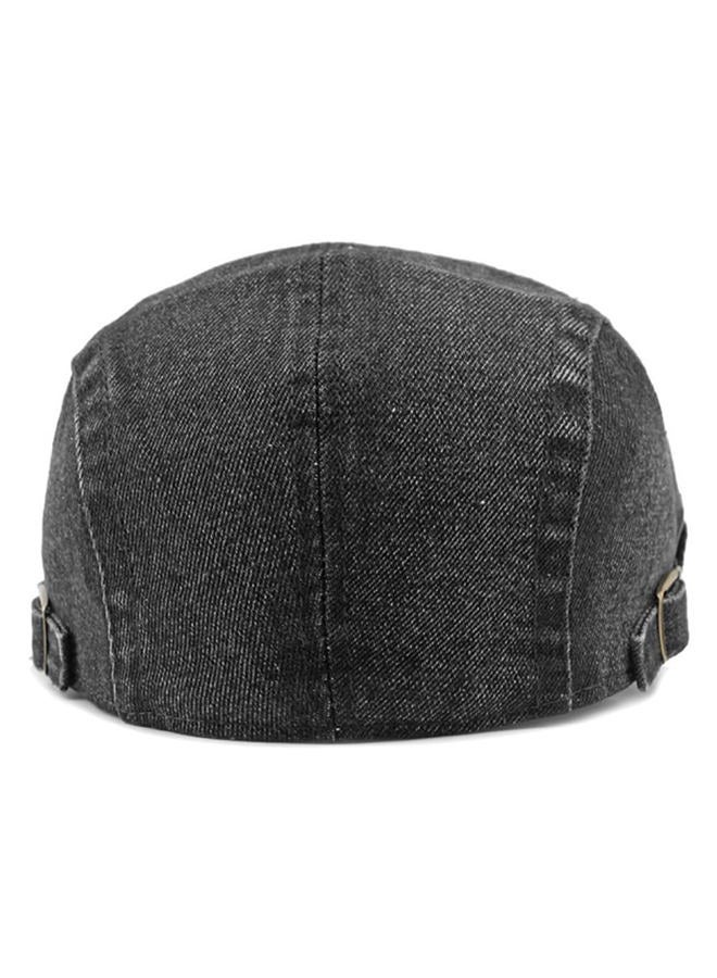 PTDTSHOU Newsboy Cap for Men Adjustable Flat Ivy Gatsby Cabbie Driving Hat Breathable Denim Cotton Golf Cap, Black, One size - Image 5