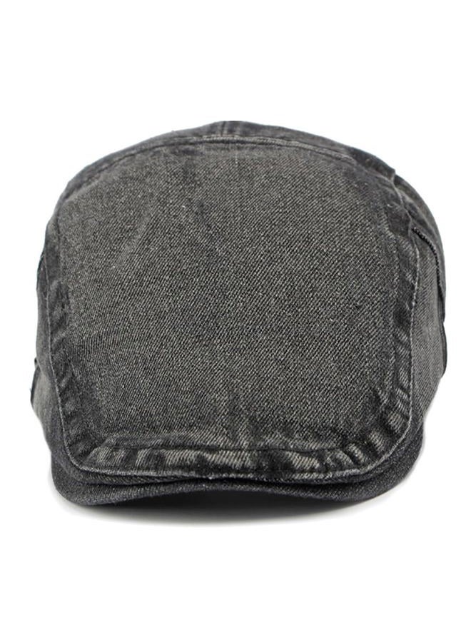 PTDTSHOU Newsboy Cap for Men Adjustable Flat Ivy Gatsby Cabbie Driving Hat Breathable Denim Cotton Golf Cap, Black, One size - Image 3