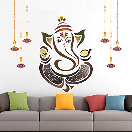 StickMe ستيكم فينيل 'شري غانيش - جانيشا جانباتي ملصق جداري ملون' -Sm081 (85Cm X 75 Cm), 1 قطعة متعددة الألوان، ديني، لاصق ذاتي، أرضية، 850 Mm - Image 2