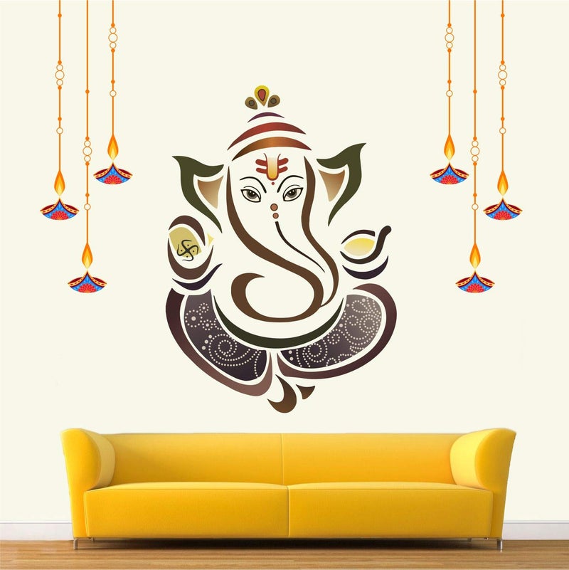 StickMe ستيكم فينيل 'شري غانيش - جانيشا جانباتي ملصق جداري ملون' -Sm081 (85Cm X 75 Cm), 1 قطعة متعددة الألوان، ديني، لاصق ذاتي، أرضية، 850 Mm - Image 5