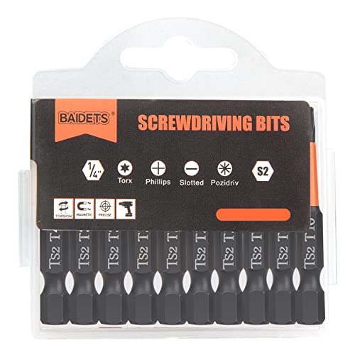 BAIDETS Pro Screwdriver Bit Set - Screwdriver Torx 10 pieces, 50mm length, 1/4” Hex-Shank, with Storage Box - Image 5