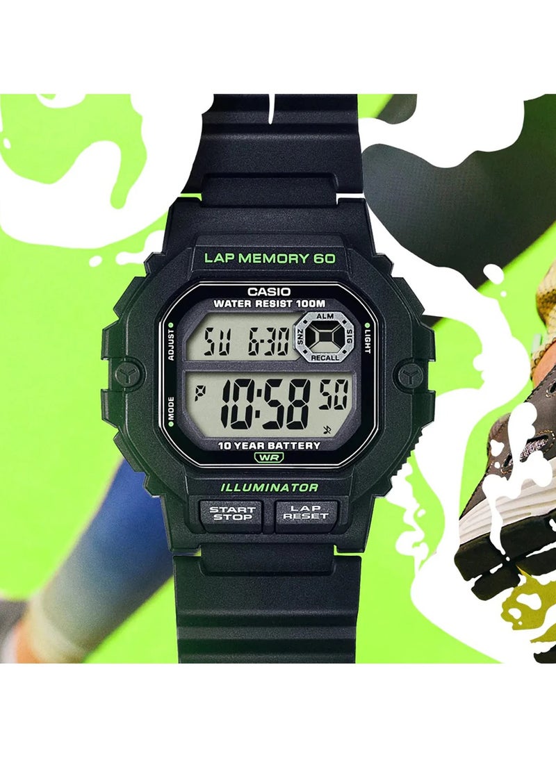 Casio WS-1400H-1AVDF Watch for Men Digital Black Resin Band - Image 2