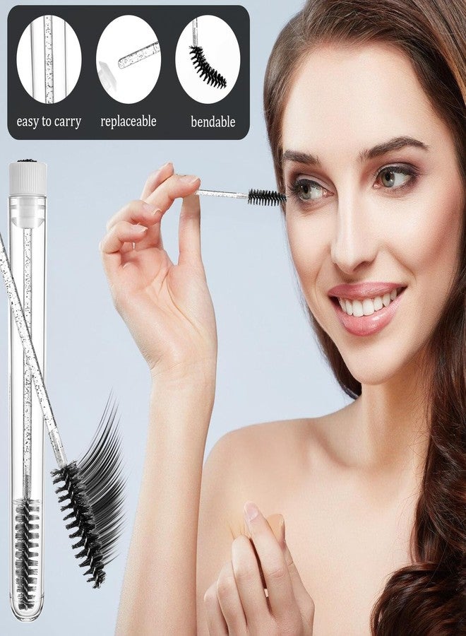 Eldraqth 70pcs Mascara Brushes Tubes Set Eyelash Brush Disposable Wands Applicator Replacement with 20 pcs Empty Tubes for Eyelash Extensions (Black) - Image 3