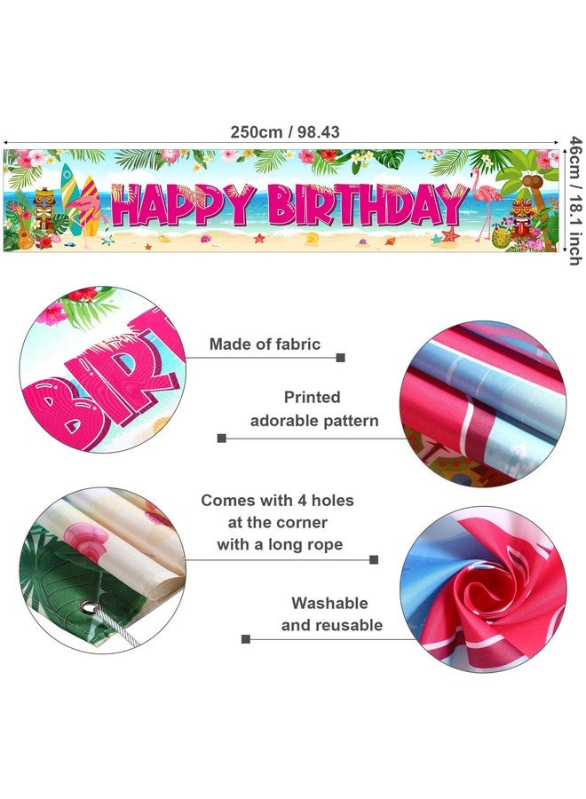 Breling Hawaiian Birthday Party Supplies Aloha Luau Party Banner Tropical Flamingo Party Decorations Large Yard Sign Background for Luau Party Birthday Party Indoor Outdoor Decorations - Image 2